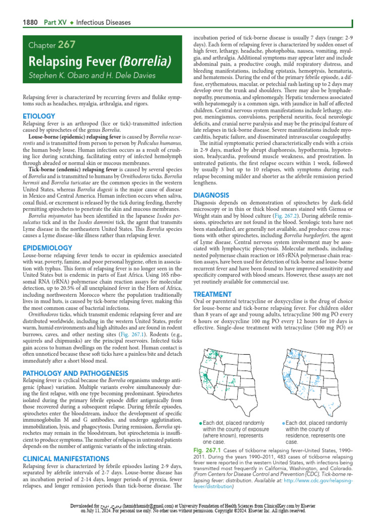 Relapsing Fever: Causes, Symptoms, Treatment | PDF | Lyme Disease ...