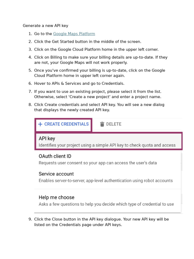 How To Generate A New API Key | PDF