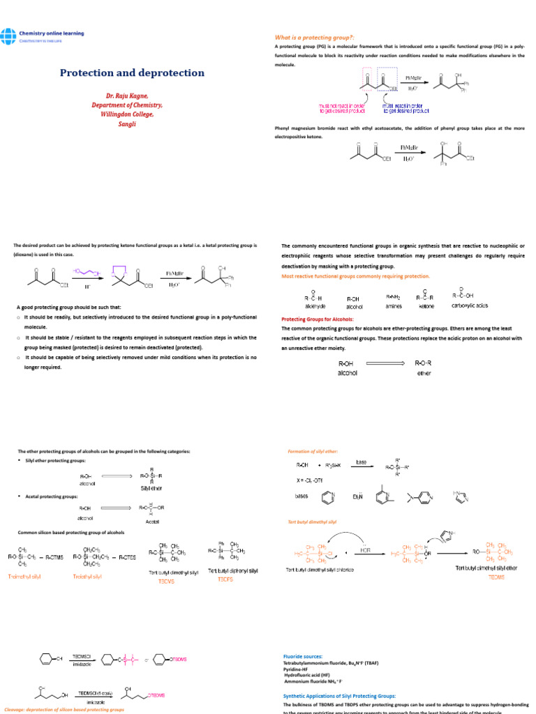 Protection Deprotection in Organic Synthesis - Raju Kagne | PDF | Ether ...