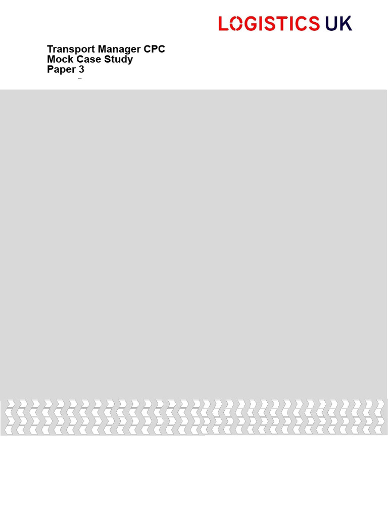 Transport Manager CPC Case Study Guide | PDF | Fuel Economy In ...