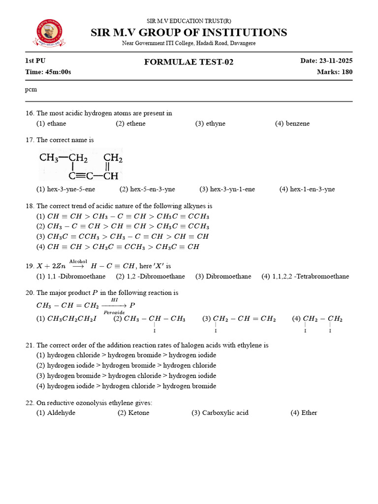 Chemistry Formulas Test - Acidity & Thermodynamics | PDF | Heat ...