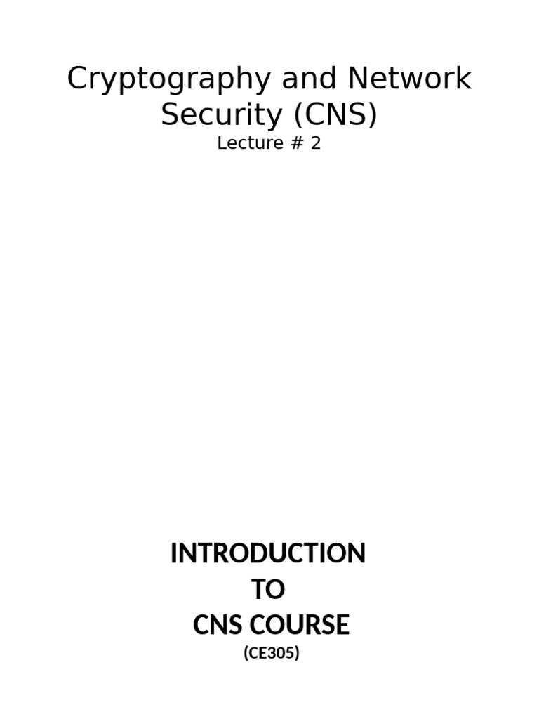 CNS 2025 26 Third Year BTech CE Sem V Div A B AVN Lec 2 Introduction To ...