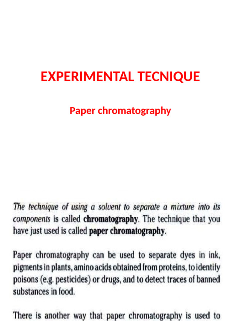 Paper Chromatography Techniques Explained | PDF