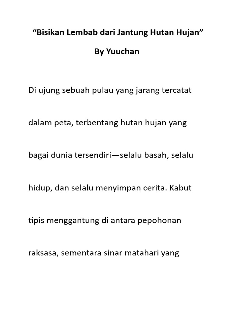 Bisikan Lembab Dari Jantung Hutan Hujan | PDF