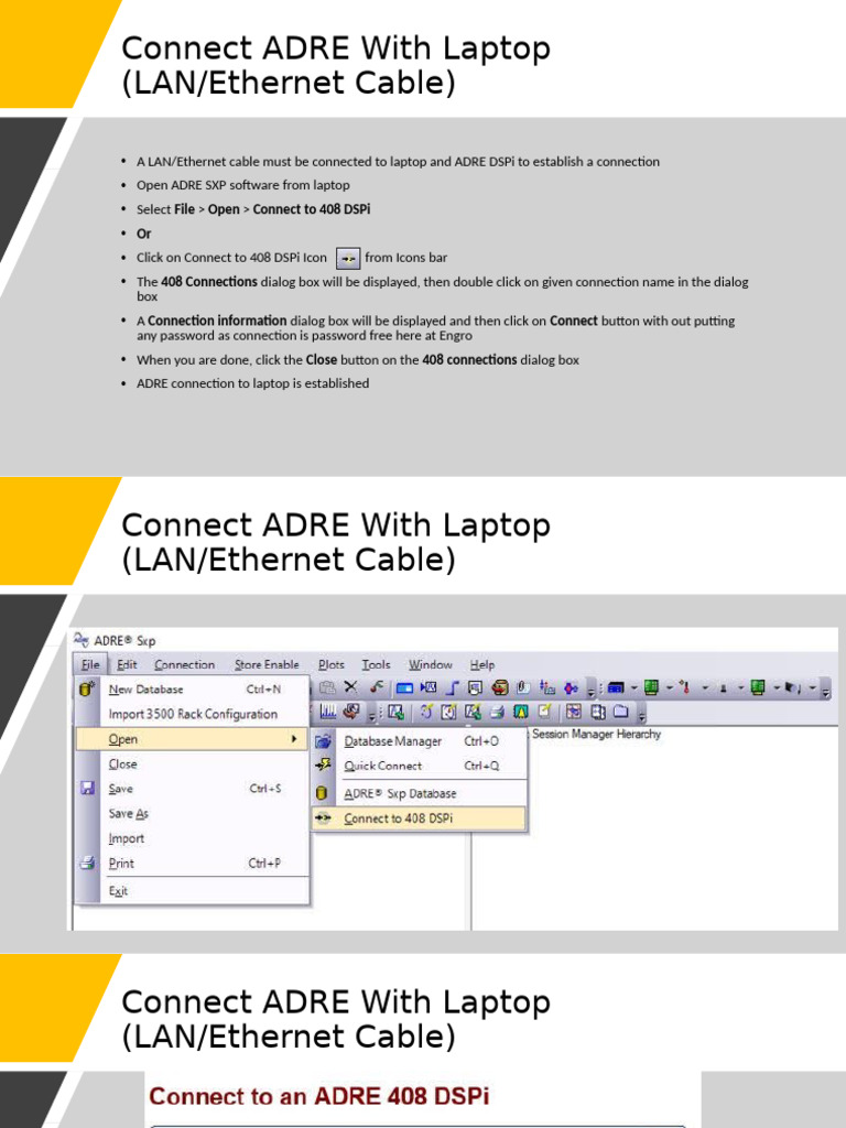 Connect ADRE DSPi to Laptop via LAN | PDF