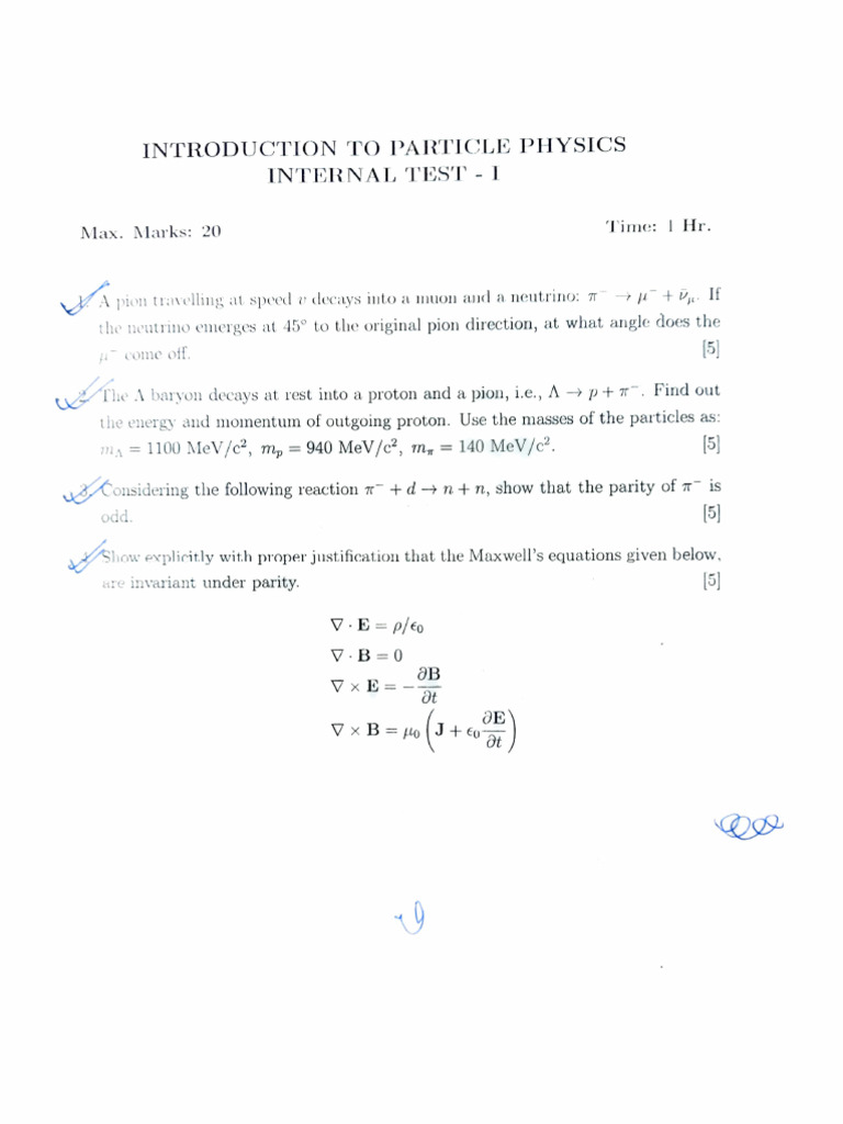 Particle Physics Internal Tests Overview | PDF | Electronvolt | Nuclear ...