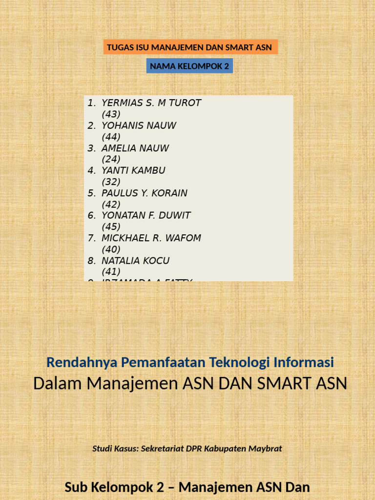 Pemanfaatan TI dalam Manajemen ASN | PDF