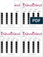 Bunco scorecard template for tracking wins, losses and rounds