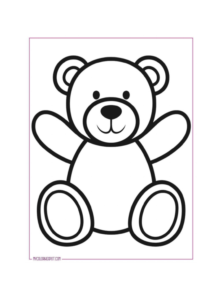 Teddy Colouring Page | PDF