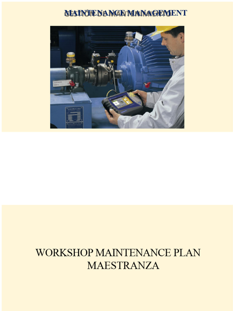 Maintenance Management Workshop Plan | PDF | Machining | Welding