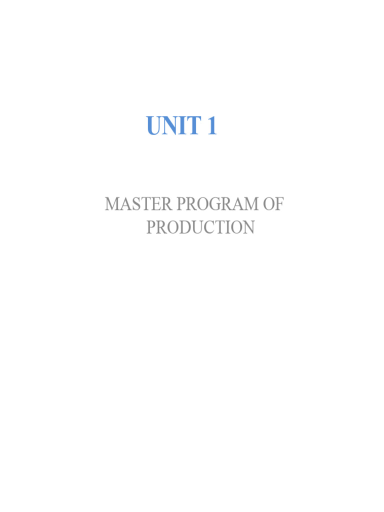 Master Production Plan Overview | PDF | Inventory | Forecasting