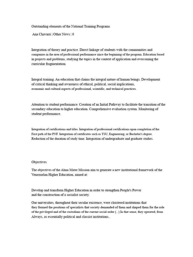 National Training Programs Overview | PDF | Solidarity | Knowledge