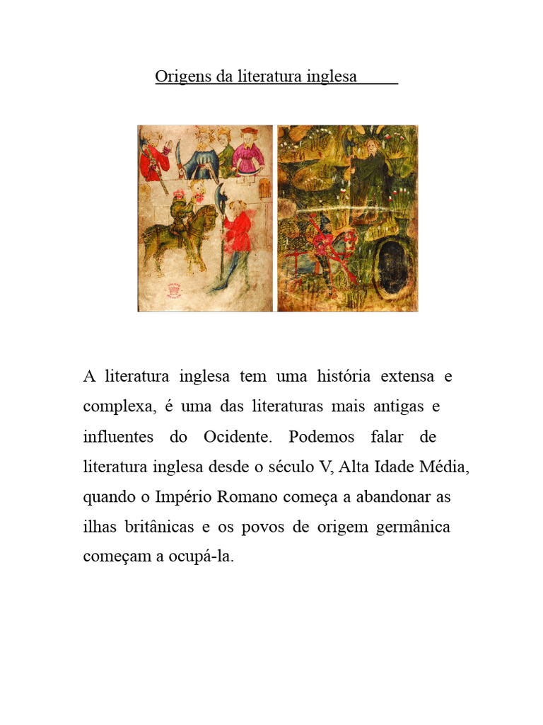 História da Literatura Inglesa | PDF | Literatura Inglesa | Inglaterra