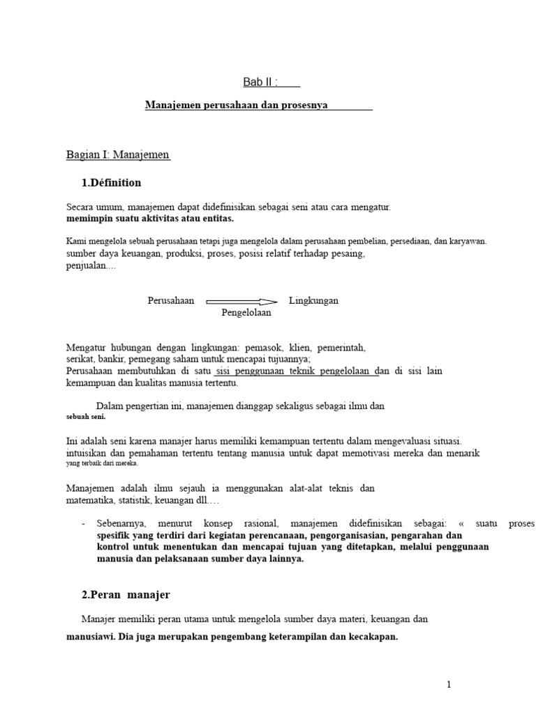 bab 2 Manajemen dan prosesnya | PDF