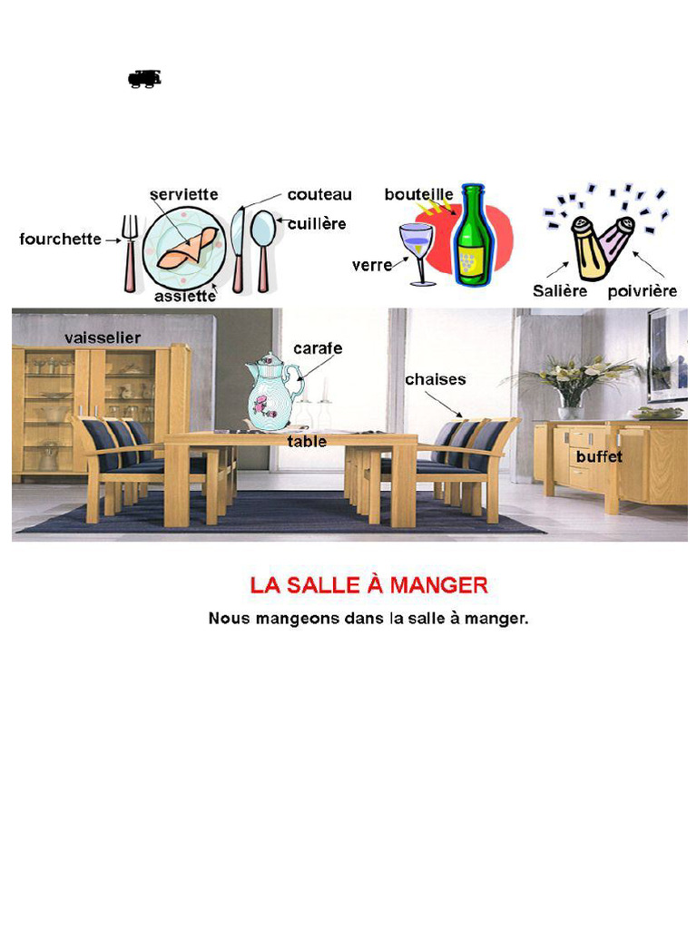 Dining Room Vocabulary and Verbs | PDF