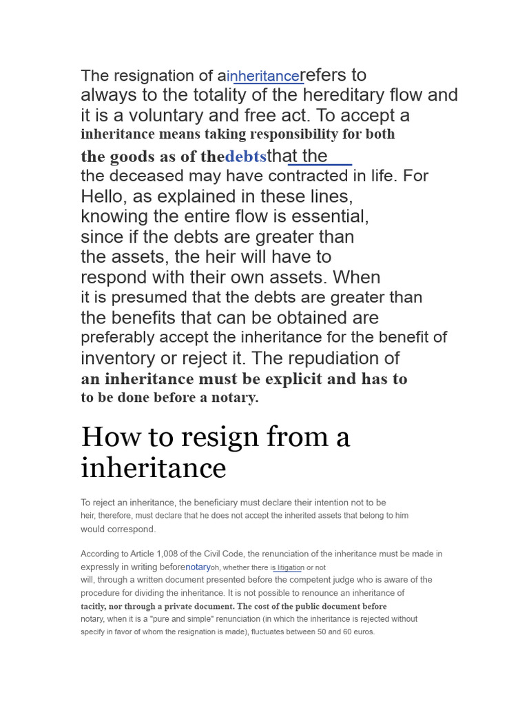 How to Renounce an Inheritance | PDF | Inheritance | Identity Document