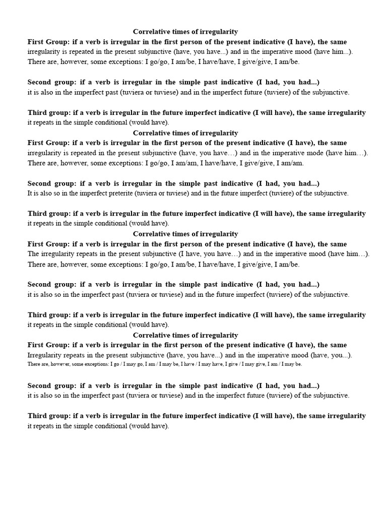 Irregular Verb Patterns Explained | PDF | Semantics | Linguistic Typology