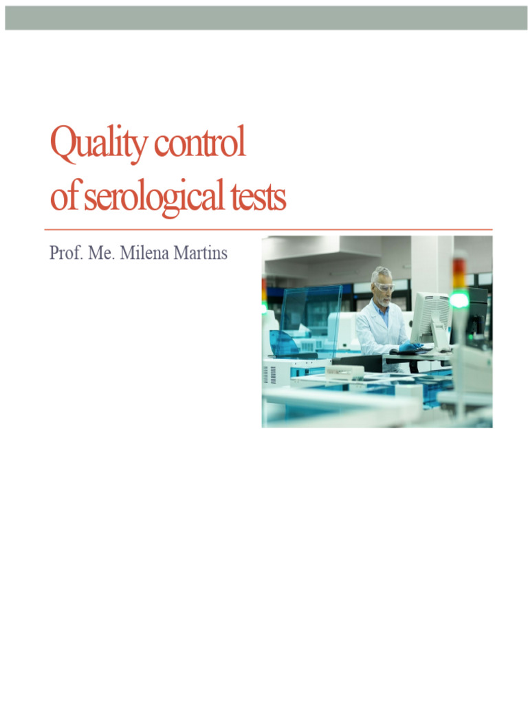 Serological Test Quality Control Guide | PDF | Sensitivity And ...