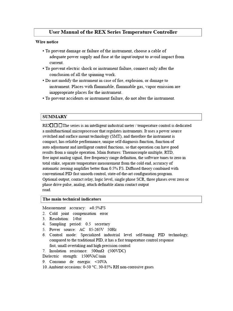 REX Series Temperature Controller Manual | PDF | Electrical Engineering ...