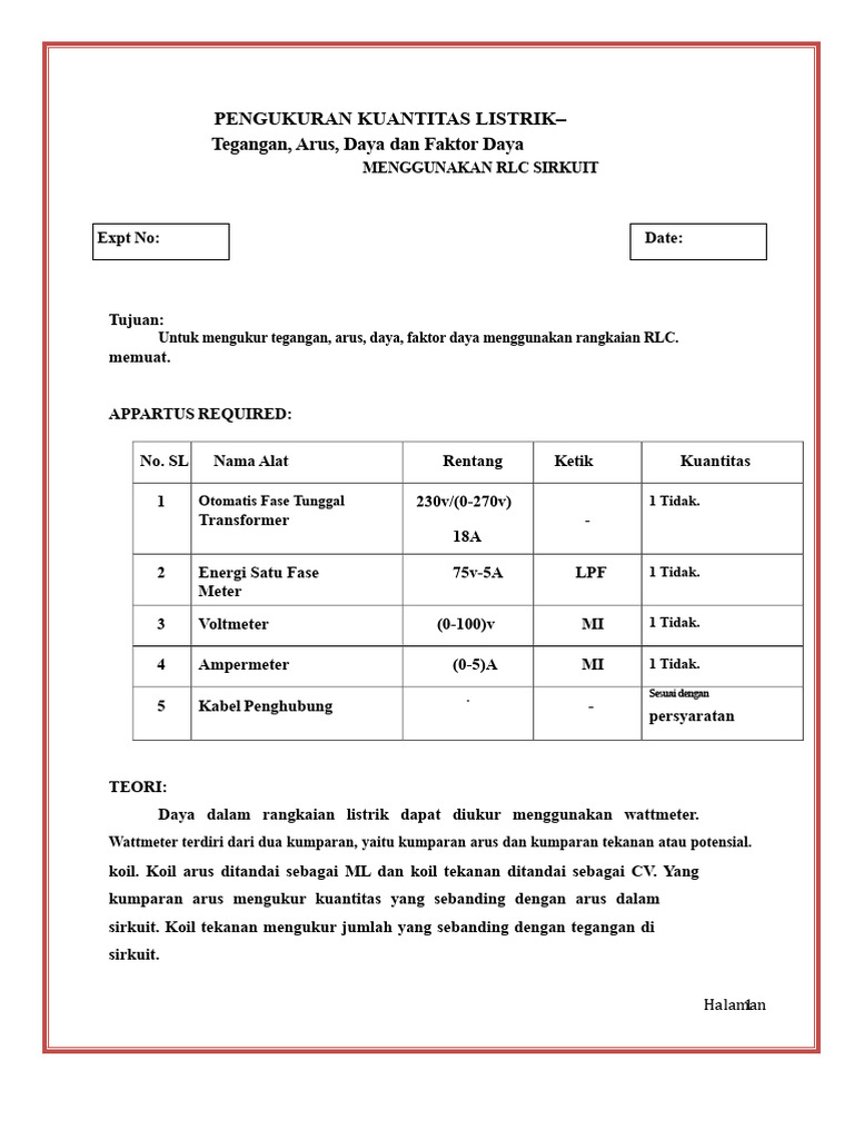 Pengukuran Daya RLC dalam Listrik | PDF