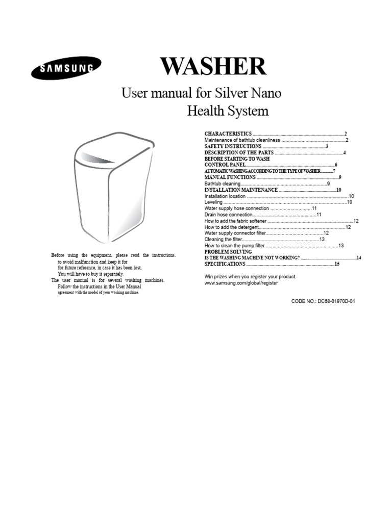 Silver Nano Washer User Manual | PDF | Washing Machine | Clothing