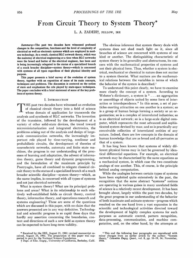 Article2-From Circuit Theory To System Theory | PDF
