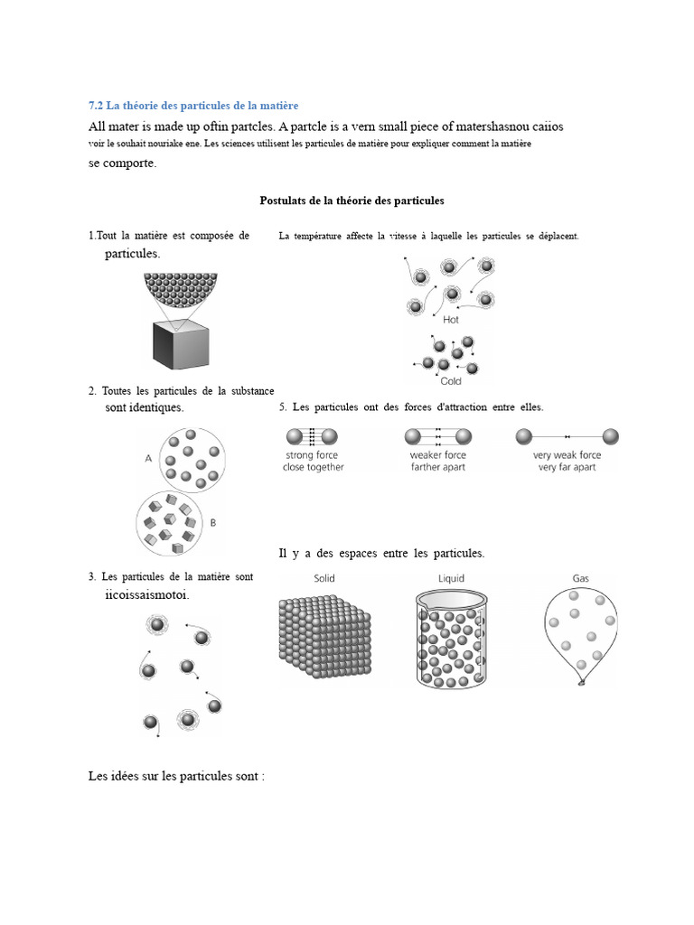 Théorie des particules de la matière | PDF | Gaz | Dioxyde de carbone