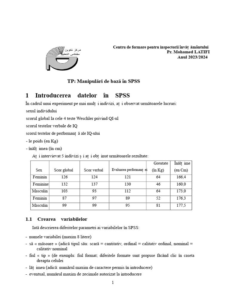 TP. SPSS + Corect | PDF