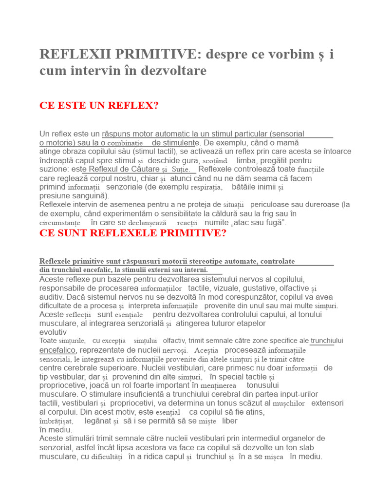 Reflexe Primitive | PDF