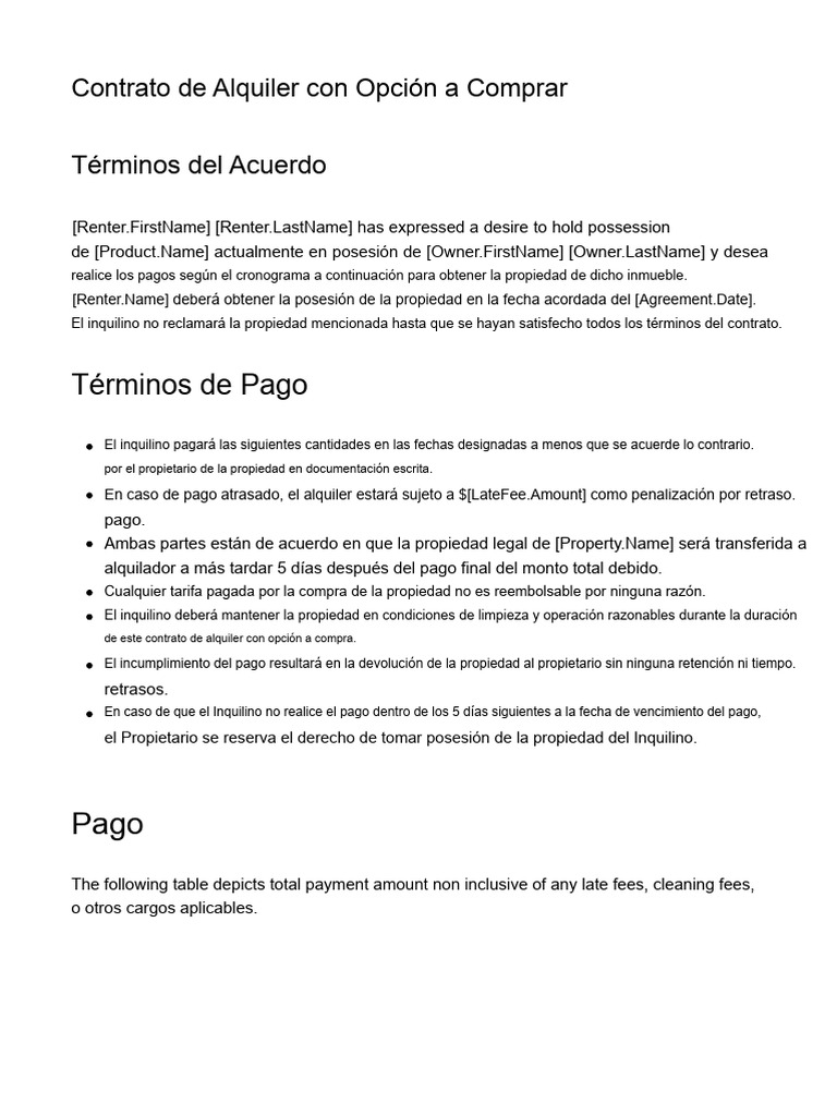 Contrato de Alquiler con Opción a Compra | PDF