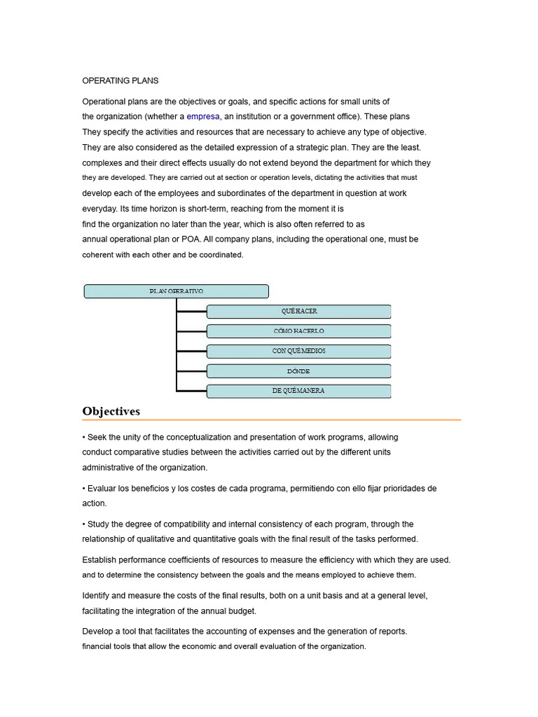 Operational Plans | PDF | Policy | Operations Management