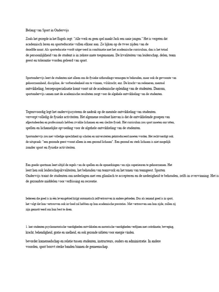 Rationale Sport | PDF