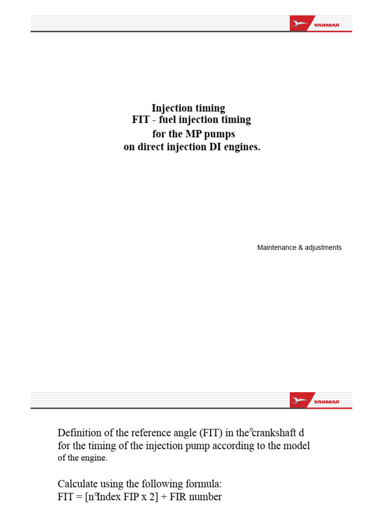Fuel Injection Timing for DI Engines | PDF | Pump | Engines