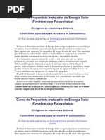 Temario Curso de Proyectista Instalador de Energía Solar CENSOLAR