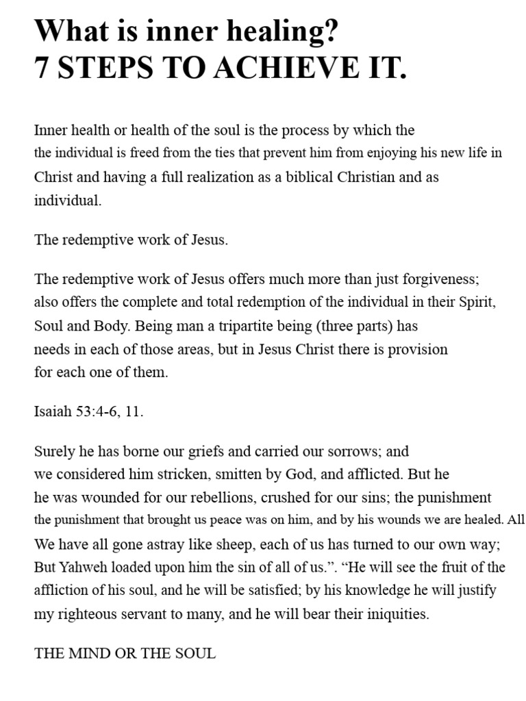 7 Steps to Inner Healing in Christ | PDF | Jesus | Forgiveness