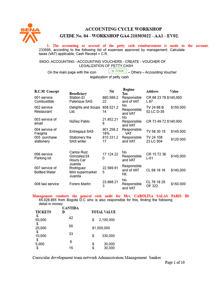 Numbered Accounting Cycle Workshop | PDF | Invoice | Payments