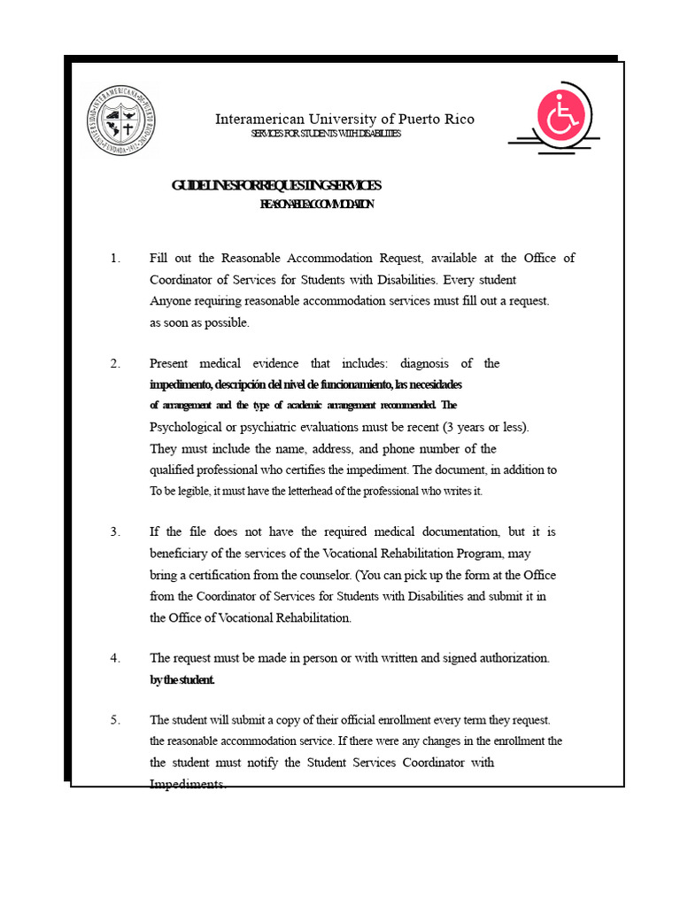 Requesting Disability Services Guide | PDF | Rehabilitation Counseling ...