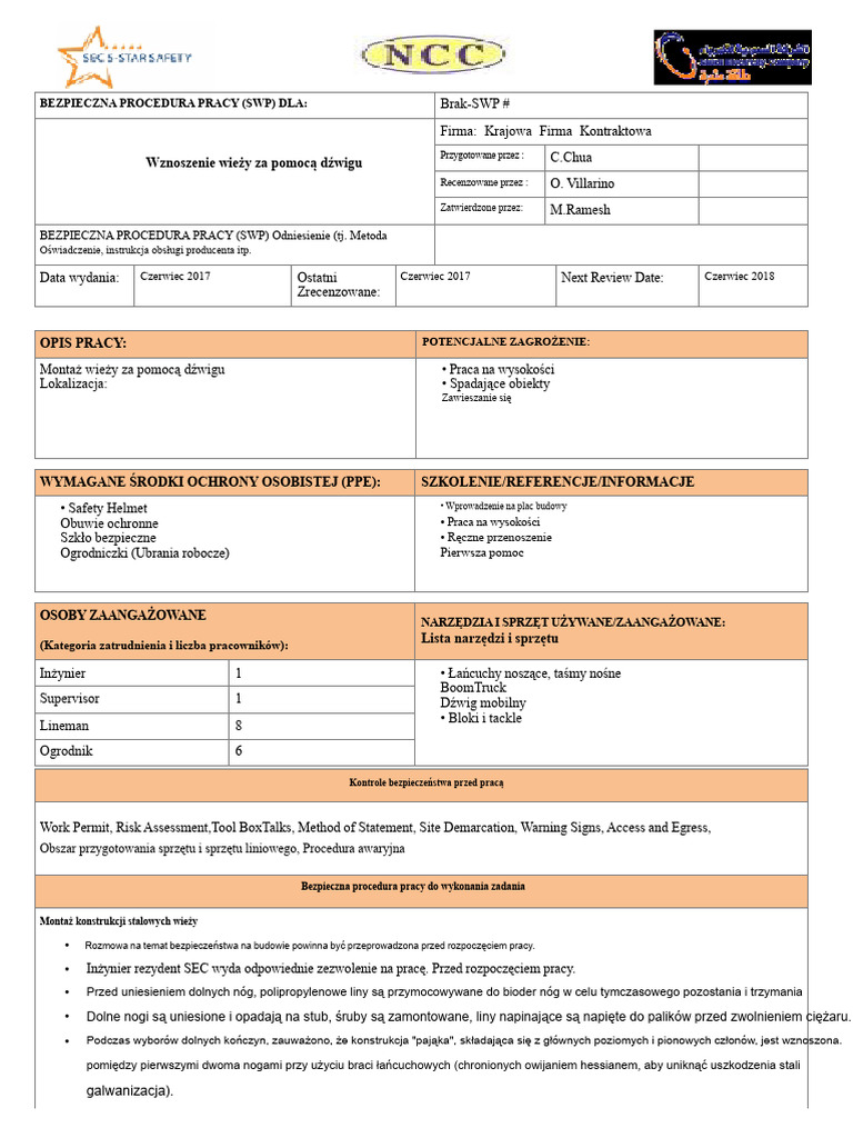 Ehv SWP Form Montaż Wieży | PDF