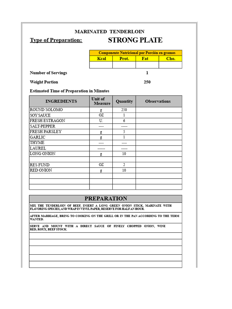 Marinated Tenderloin Recipes Guide | PDF | Beef | Garlic