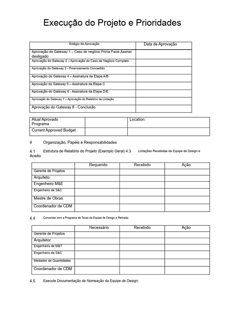Modelo de Plano de Execução de Projeto Gratuito | PDF | Engenharia