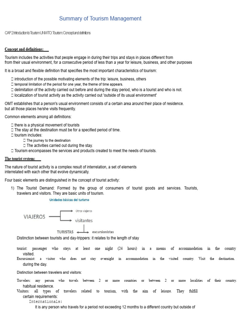 Overview of Tourism Management Concepts | PDF | Tourism | Demand