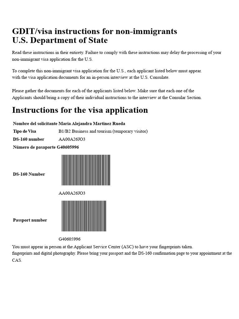 Confirmation and Instructions Official U.S. Depart... | PDF | Travel ...