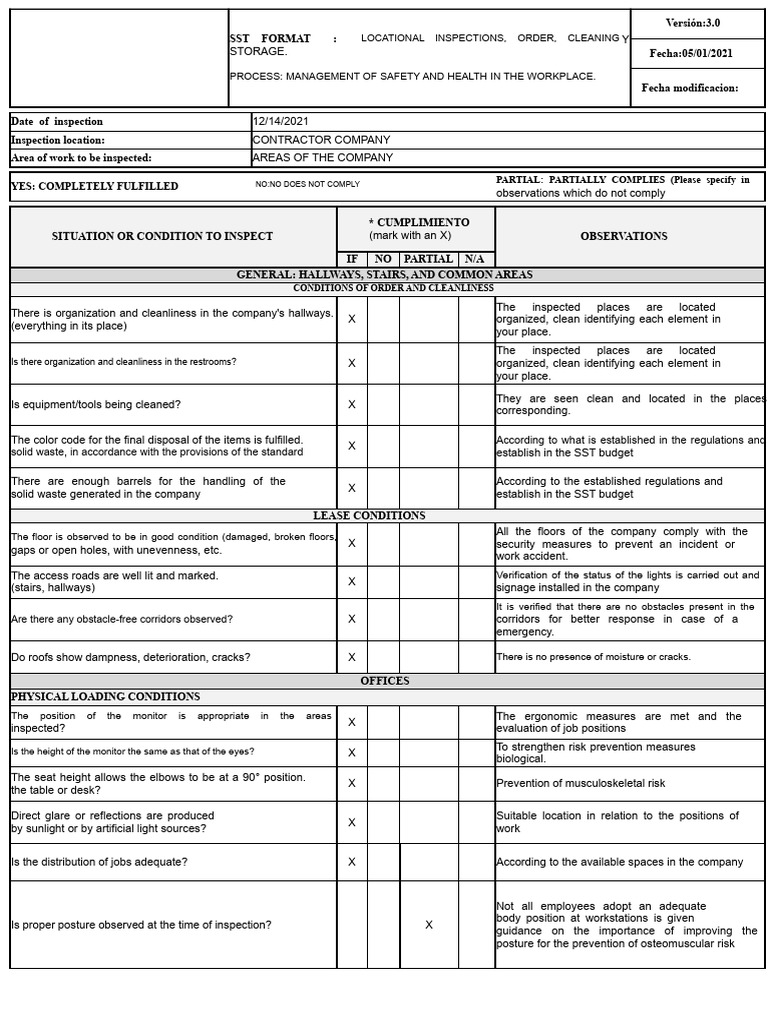 Workplace Safety Inspection Report | PDF | Dangerous Goods | Safety