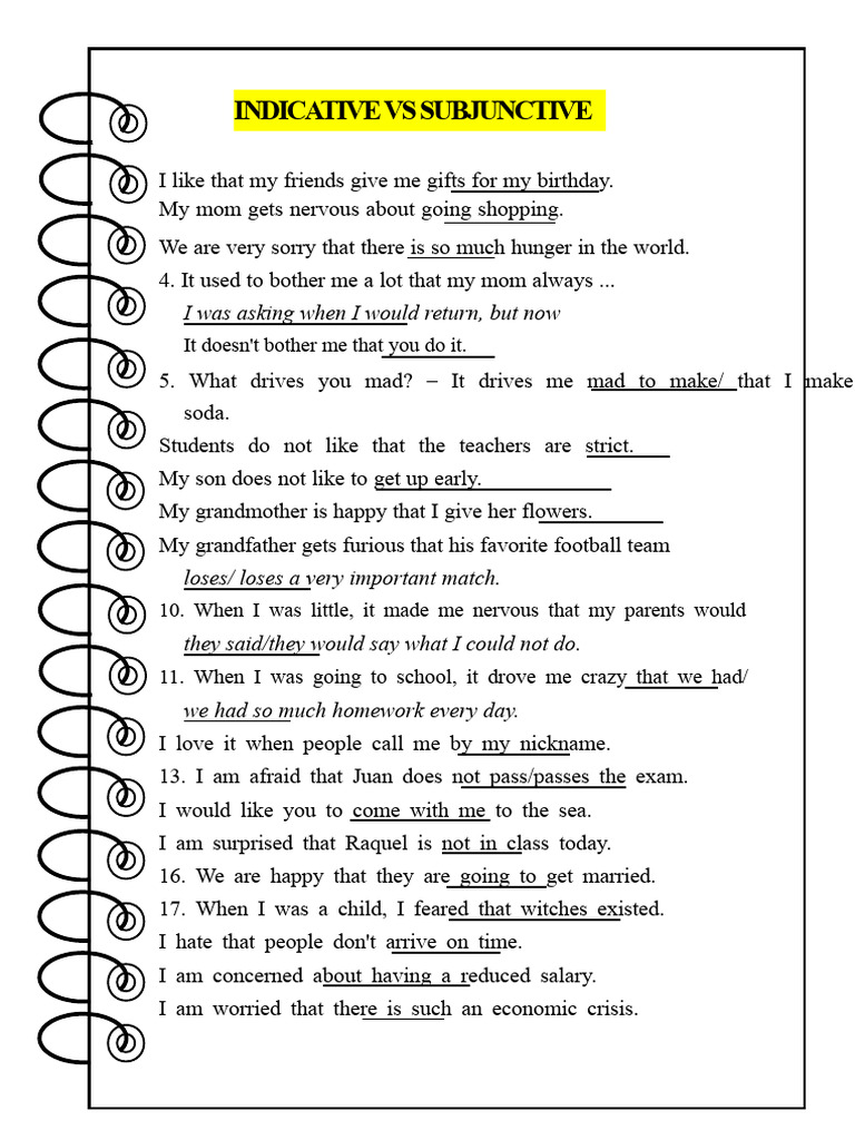 Understanding Indicative vs Subjunctive | PDF | Language Mechanics ...