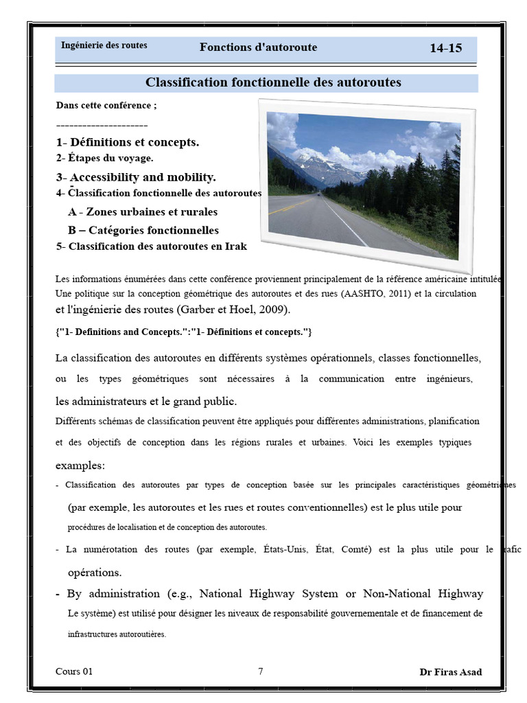 Classification des autoroutes et mobilité | PDF | Autoroute