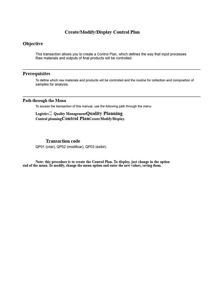 Control Plan Creation and Management Guide | PDF | Parameter (Computer ...