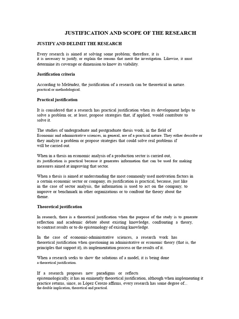 Research Justification and Limitations | PDF | Knowledge | Epistemology