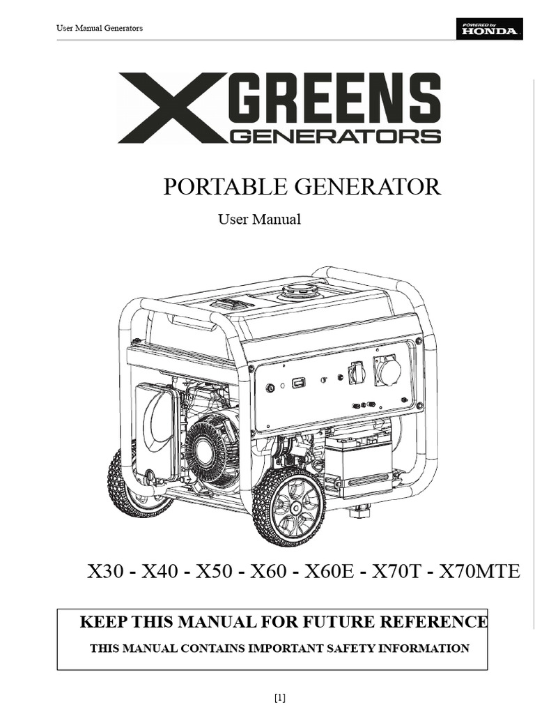 Portable Generator User Manual | PDF | Electric Generator | Engines