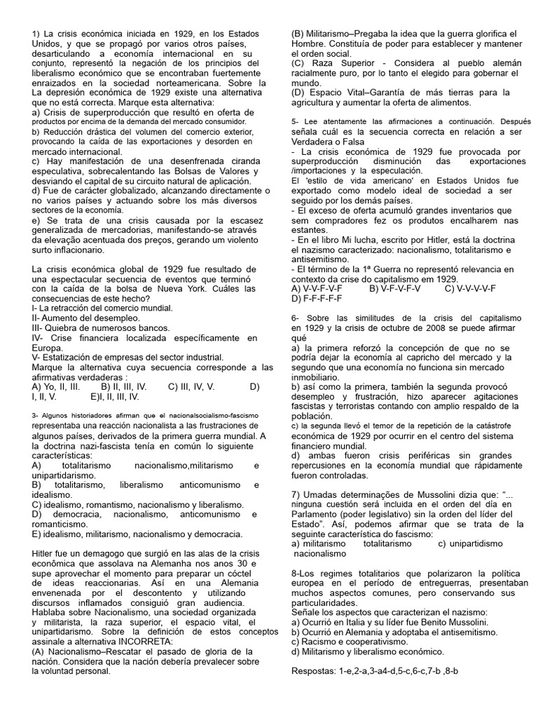 Crisis Económica de 1929: Causas y Consecuencias | PDF | Gran depresion ...