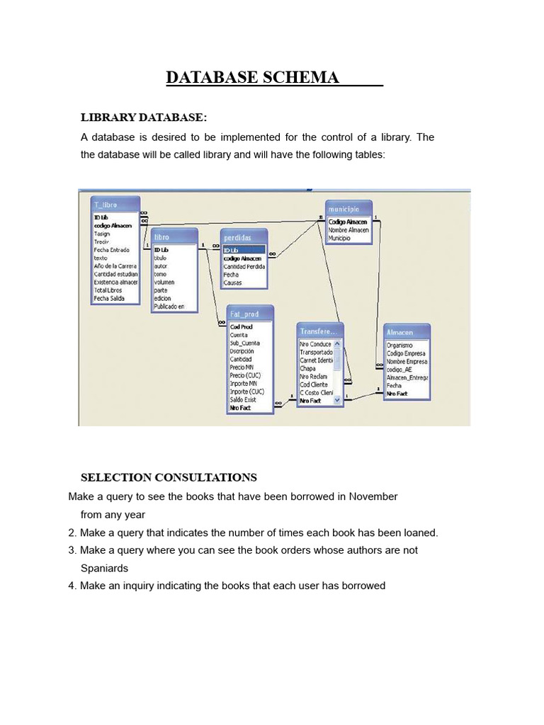 Library and Sales Database Schema | PDF | Databases | Metadata
